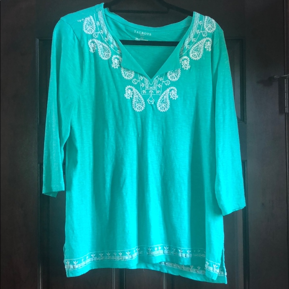 Sea green cotton/spandex shirt